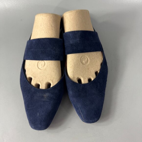 Aquatalia Made in Italy Navy Blue Suede Slide-in Sandals, Size 7 - Picture 4 of 13